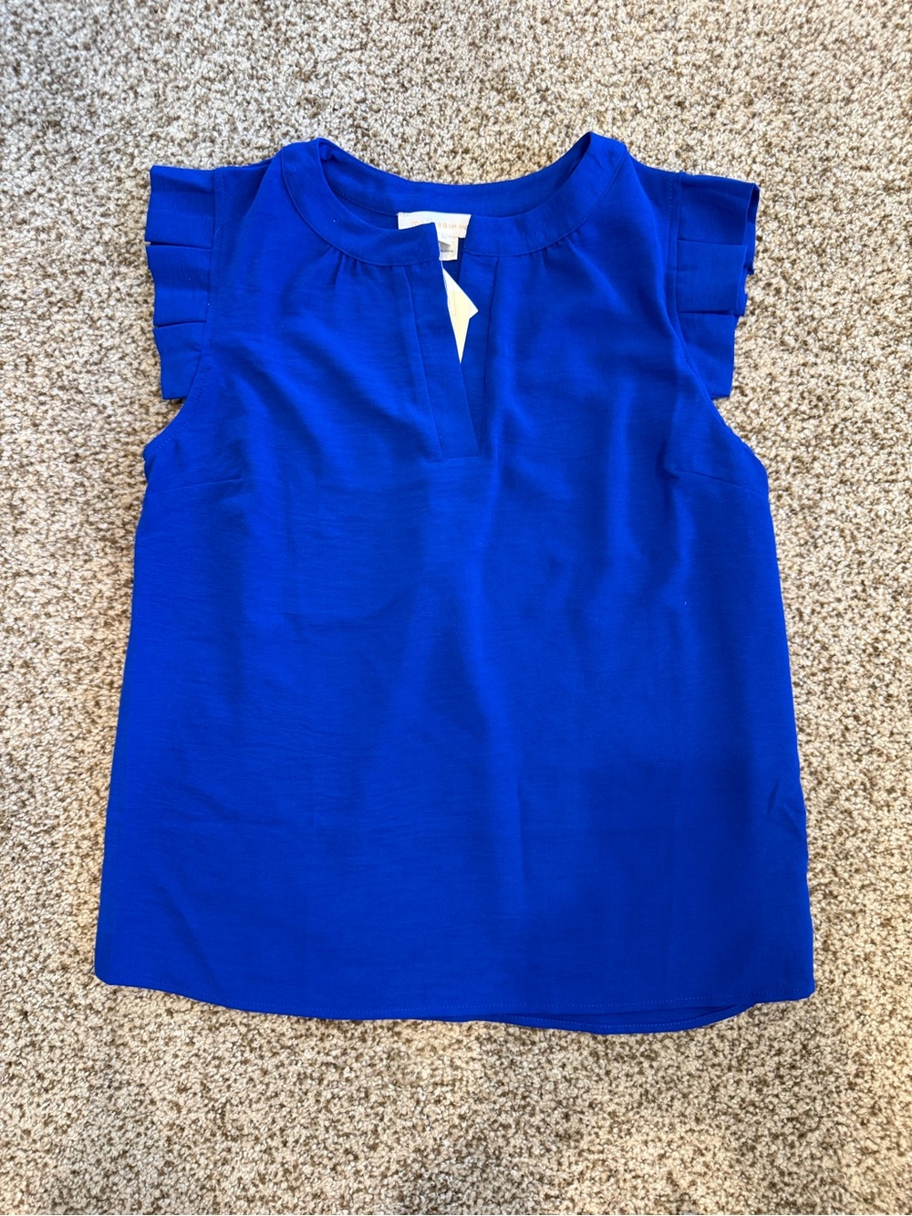 Monteau Royal Blue Ruffle Sleeve Top